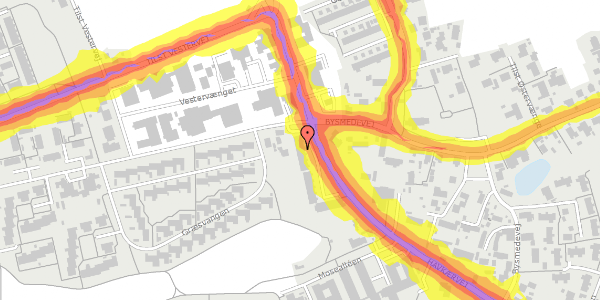 Trafikstøjkort på Havkærvej 12E, 8381 Tilst