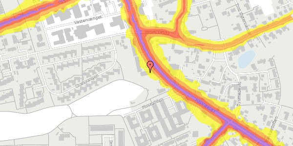 Trafikstøjkort på Havkærvej 16C, 8381 Tilst