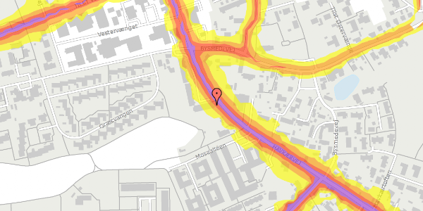 Trafikstøjkort på Havkærvej 16F, st. , 8381 Tilst