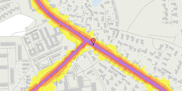 Trafikstøjkort på Havkærvej 24, 8381 Tilst