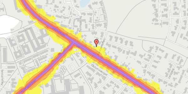 Trafikstøjkort på Havkærvej 27, 8381 Tilst