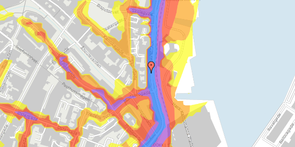 Trafikstøjkort på Havnegade 22B, 2. , 8000 Aarhus C