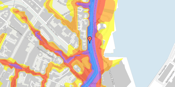 Trafikstøjkort på Havnegade 24, 2. th, 8000 Aarhus C