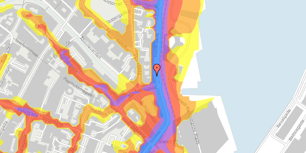 Trafikstøjkort på Havnegade 28, st. , 8000 Aarhus C