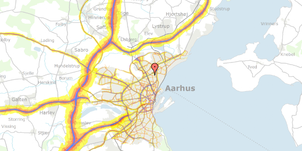 Trafikstøjkort på Havrebakken 4, 8200 Aarhus N