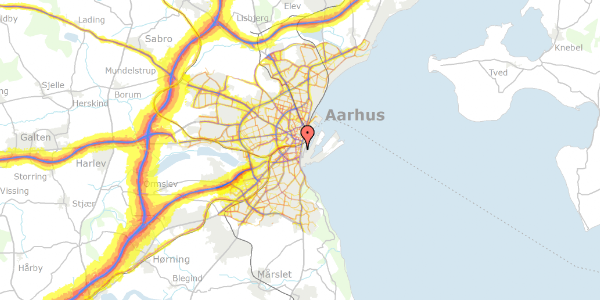 Trafikstøjkort på Heibergsgade 8, 1. , 8000 Aarhus C