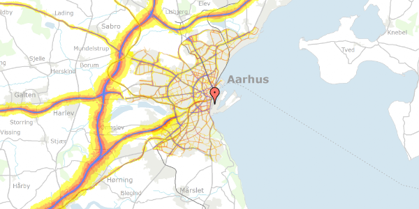 Trafikstøjkort på Heibergsgade 26B, 3. tv, 8000 Aarhus C