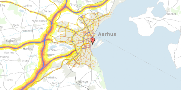 Trafikstøjkort på Heibergsgade 26, st. , 8000 Aarhus C