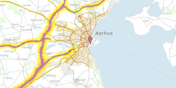 Trafikstøjkort på Heibergsgade 27, kl. th, 8000 Aarhus C