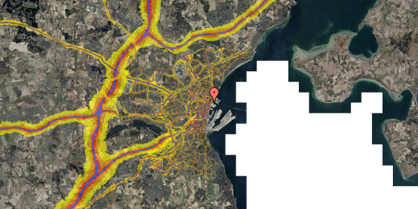 Trafikstøjkort på Helgenæsgade 1, 1. tv, 8000 Aarhus C