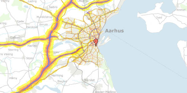 Trafikstøjkort på Hellerupvej 18, 8000 Aarhus C