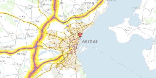 Trafikstøjkort på Herluf Trolles Gade 10, 1. , 8200 Aarhus N