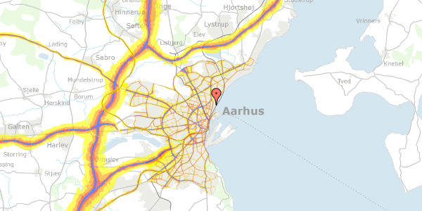 Trafikstøjkort på Herluf Trolles Gade 23A, 1. , 8200 Aarhus N