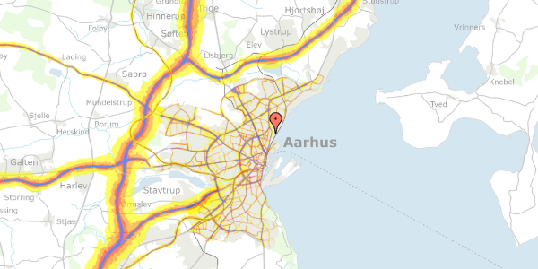 Trafikstøjkort på Herluf Trolles Gade 24A, 8200 Aarhus N