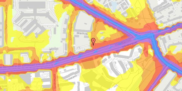 Trafikstøjkort på Herningvej 1, 2. 18, 8000 Aarhus C