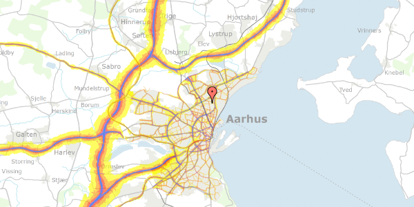 Trafikstøjkort på Hirsevangen 5, 8200 Aarhus N