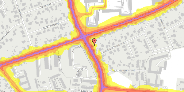 Trafikstøjkort på Holme Byvej 40, 8270 Højbjerg