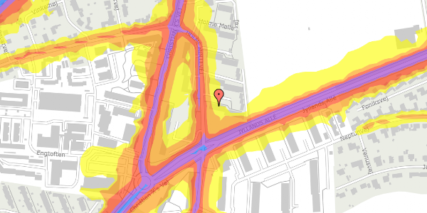 Trafikstøjkort på Holme Møllevej 39, kl. th, 8260 Viby J