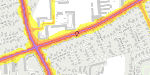 Trafikstøjkort på Holmevej 209, 8270 Højbjerg