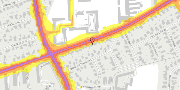 Trafikstøjkort på Holmevej 213, 8270 Højbjerg