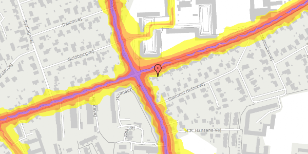 Trafikstøjkort på Holmevej 229, 8270 Højbjerg