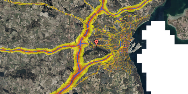 Trafikstøjkort på Hougårdsvej 44, 1. th, 8220 Brabrand