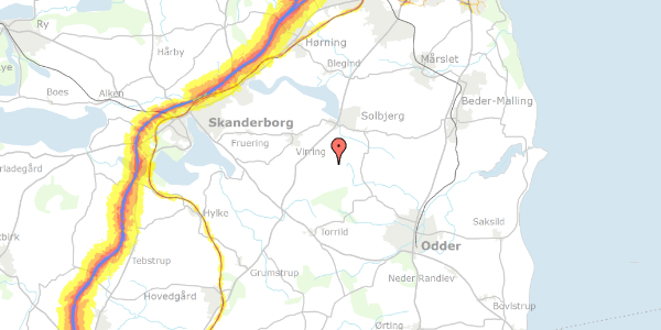 Trafikstøjkort på Hvilstedvej 10, 8355 Solbjerg