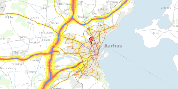 Trafikstøjkort på Høgevej 21A, 8210 Aarhus V