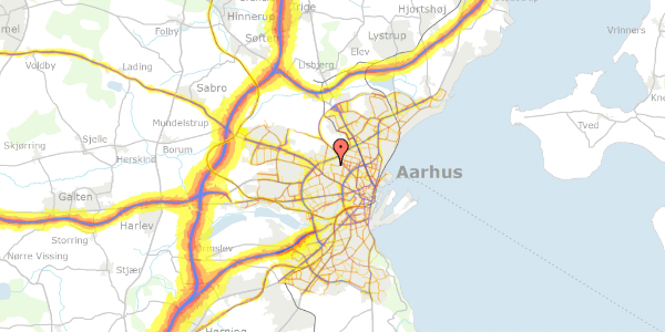 Trafikstøjkort på Høgevej 39, 3. tv, 8210 Aarhus V