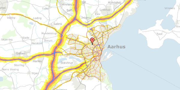 Trafikstøjkort på Høgevej 45, st. th, 8210 Aarhus V