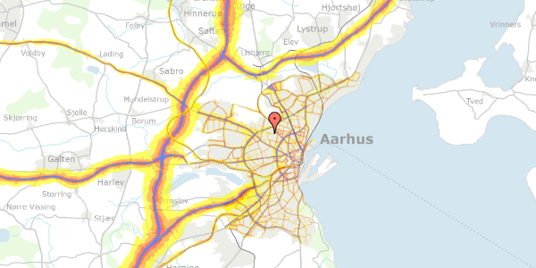 Trafikstøjkort på Høgevej 45, 5. tv, 8210 Aarhus V