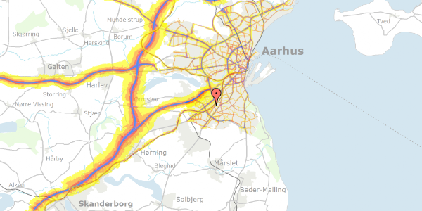 Trafikstøjkort på Højdevej 12, 8260 Viby J