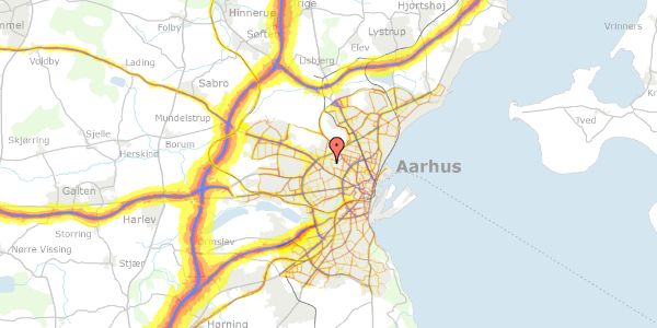 Trafikstøjkort på Højkolvej 44, 8210 Aarhus V