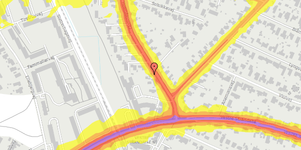 Trafikstøjkort på Hørgårdsvej 27, 8240 Risskov