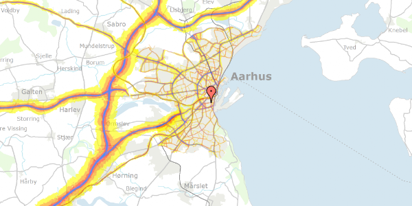 Trafikstøjkort på Ingerslevs Boulevard 6, 1. tv, 8000 Aarhus C