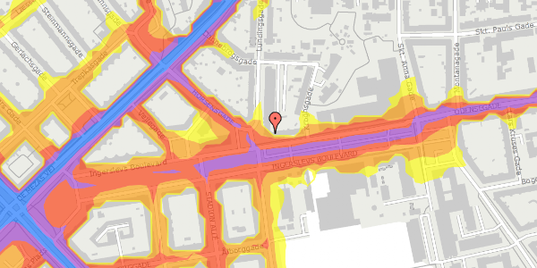 Trafikstøjkort på Ingerslevs Boulevard 10, 4. th, 8000 Aarhus C