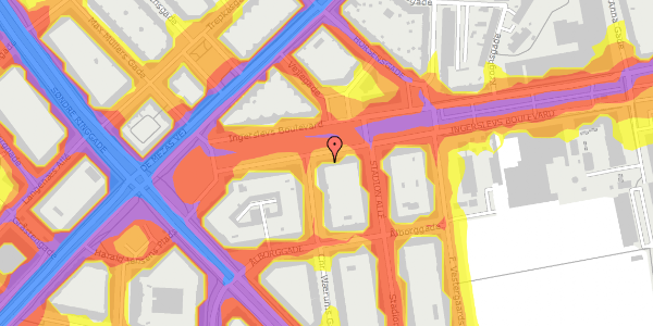 Trafikstøjkort på Ingerslevs Boulevard 19, st. th, 8000 Aarhus C