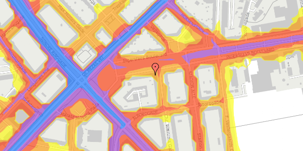 Trafikstøjkort på Ingerslevs Boulevard 21, 2. th, 8000 Aarhus C