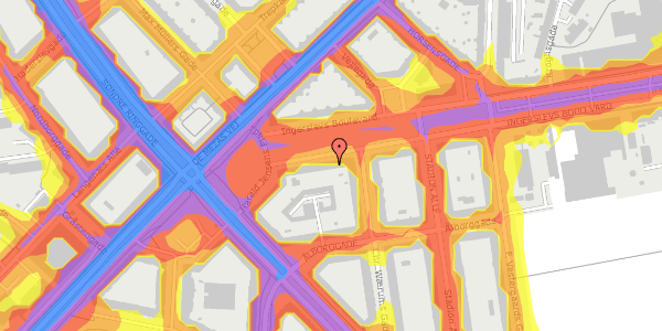 Trafikstøjkort på Ingerslevs Boulevard 23, 1. th, 8000 Aarhus C