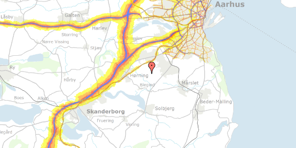 Trafikstøjkort på Ingerslevvej 35, 8361 Hasselager