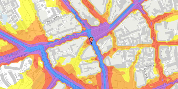 Trafikstøjkort på Janus La Cours Gade 1, 4. th, 8000 Aarhus C