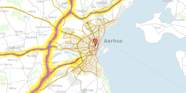 Trafikstøjkort på Janus La Cours Gade 14, st. th, 8000 Aarhus C