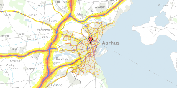 Trafikstøjkort på Jens Baggesens Vej 5, 3. th, 8210 Aarhus V