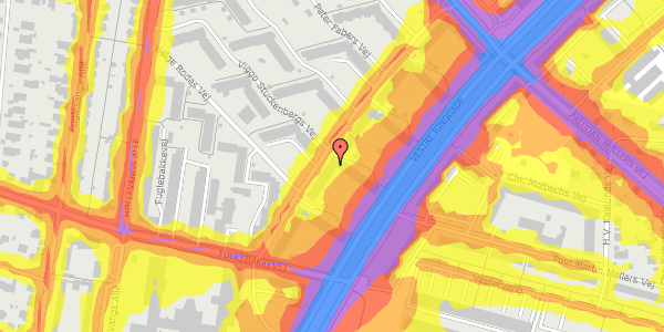 Trafikstøjkort på Jens Baggesens Vej 28, st. th, 8210 Aarhus V