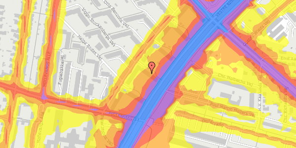 Trafikstøjkort på Jens Baggesens Vej 34, 2. th, 8210 Aarhus V