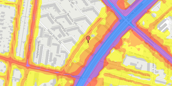 Trafikstøjkort på Jens Baggesens Vej 40, st. th, 8210 Aarhus V