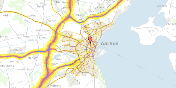 Trafikstøjkort på Jens Baggesens Vej 46, st. th, 8210 Aarhus V