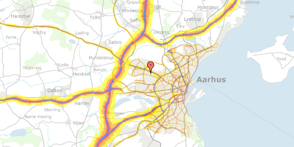 Trafikstøjkort på Jernaldervej 298, 8210 Aarhus V