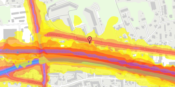 Trafikstøjkort på Jernbanevej 19, 8220 Brabrand