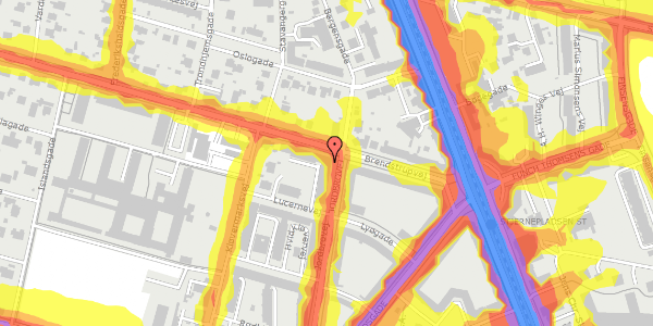 Trafikstøjkort på Jordbrovej 33, st. th, 8200 Aarhus N